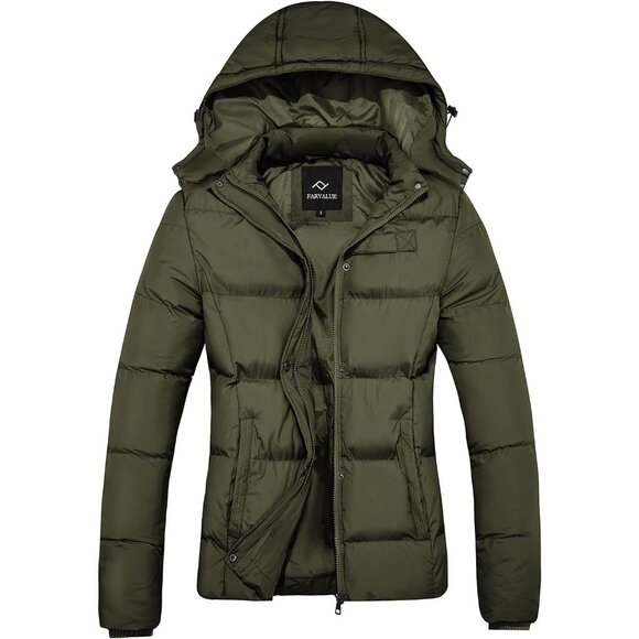 Women's Winter Coat Thicken Puffer Jacket Warm Bubble Coat with Removable Hood